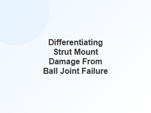 How to Tell If It's a Strut Mount or Ball Joint Problem
